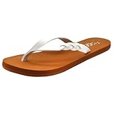 FLOJOS Women's Serenity Flip-Flop, White, 9 M US
