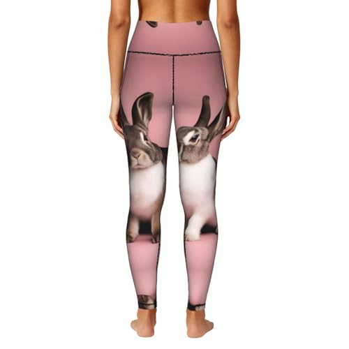 Leggings con estampado de conejos con bolsillos que sujetan el móvil sin caerse 4