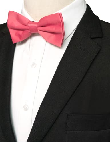 Image of JEMYGINS Solid Color Pre-tied Bow Tie Adjustable Bowtie for Men