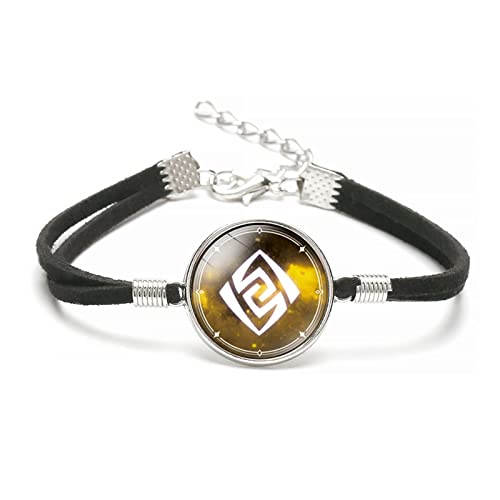 GOTH Perhk Genshin Impact Bracelet lumineux qui brille dans le noir, œil de Dieu - Bracelet de feu, glace, vent, herbe, roche, tonnerre, eau (taille unique 02) Cover