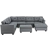 TBGFPO U-Style Upholstery Sectional Sofa with Storage Ottoman Living Room Furniture Corner Sofa Set