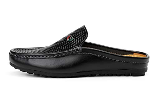 Men's Classic Leather Slippers Office Casual House Slip On Backless Loafers2