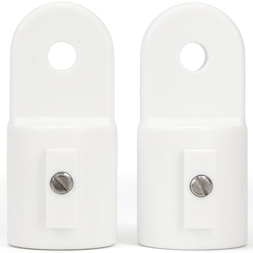 2Pcs Bimini Top Eye End Caps Fitting Hardware 7/8 inch, Deck Hinge External Nylon Cover Cap Corrosion & Water-Resistant, Ideal for Marine Boat Yacht Ship RV Kayak Canoe Accessories Replacement (White)