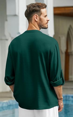 Image of Men's Solid Cotton Blend Regular Fit Mandarin /Chinese Collor Short Kurta for Men