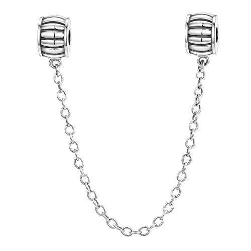 Preisvergleich Produktbild Sicherheitskettenanhänger, 925er Sterlingsilber, Stopperverschluss, Perlen, passend für europäische Charm-Armbänder