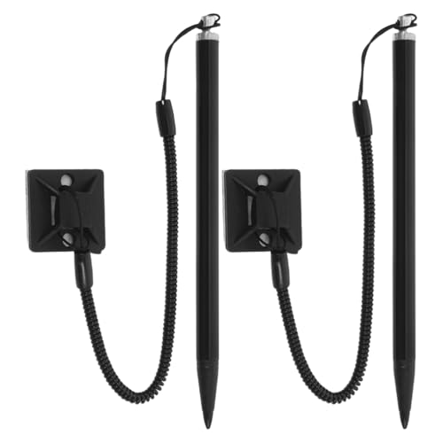 DOITOOL Lot de 2 stylos résistants pour écran tactile avec cordon de fixation et base fixe pour smartphone et tablette, stylet précis pour appareils...