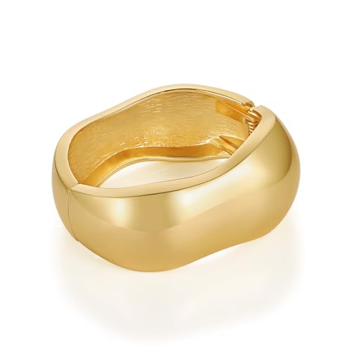Bracelet manchette épais HZMAN martelé au fini texture haute couture pour femme
