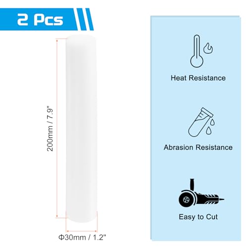 Image of MECCANIXITY ABS Plastic Rod Round Solid Bar 30 mm x 200mm White for DIY Model Material, Architectural Model Making, DIY Sand Table, Pack of 2