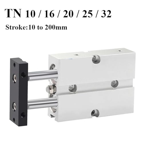 Cylindre pneumatique double tige TN32 compact en alliage d'aluminium 20mm - 3