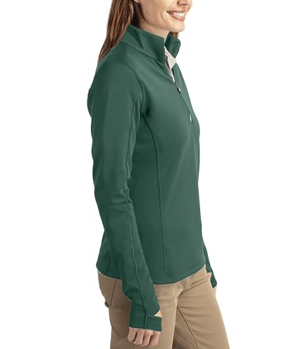 Image of Cutter & Buck womens Moisture Wicking Upf 50+ Stretch Traverse Half Zip PulloverPullover Sweater