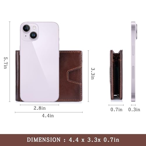 Image of Front Pocket Wallet for Men Slim Lightweight RFID Blocking Genuine Leather Bifold Thin Wallet with 10 Card Slots, Coffee
