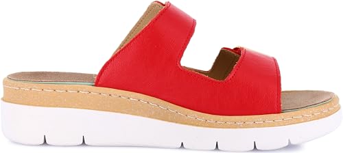 Image of GRUNLAND Women's Loafers Comfort Slipper with Double Adjustable Buckle, Removable Drysoft Leather Insole, Molded Sole and 4cm Wedge Heel