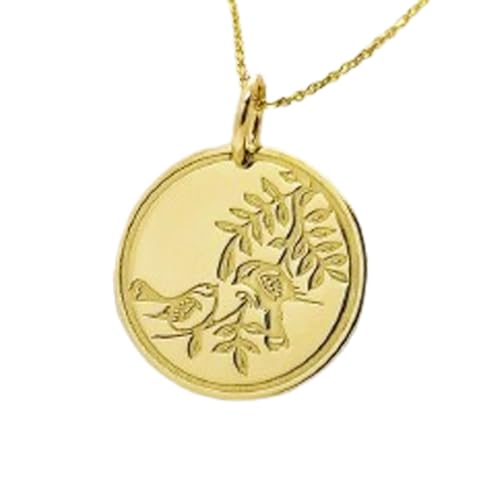 Collar de Plata de Ley 925 de 28 mm con cadena de 45 cm chapada en baño de oro fino