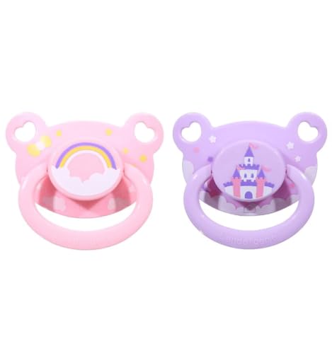 Image of Landofgenie Adult Sized Pacifier Set BigShield Cute Print Pacifier 2-Pacifier Pack