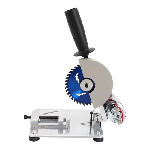 Xlsdlvcnxz Metal Chop Saw, 96W 9000RPM Mini Miter Saw with Blades, Adjuatable Angle 4 Inch Portable Tabletop Tool for Iron Sheet Wood Plastic Bamboo