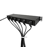 Infitronic - INSV1003A - 19 cali 1HE 6-kanałowa konsola przełączająca listwa zasilająca, rozdzielacz zasilania DJ Switch Gaming Power Strip (indywidualnie przełączana i bezpiecznik)