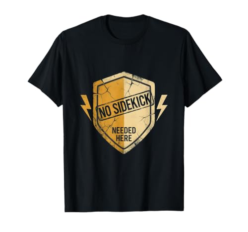 No Sidekick Needed Super Hero Woman Design T-Shirt, Men, Black, X-Large