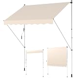 Outsunny Toldo Manual Retráctil 3x1,5 m Altura Ajustable Beige