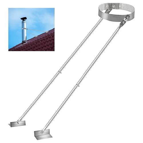 EEURAO Adjustable Extended Chimney Support Kit, 6–14 Inch Stove Pipe