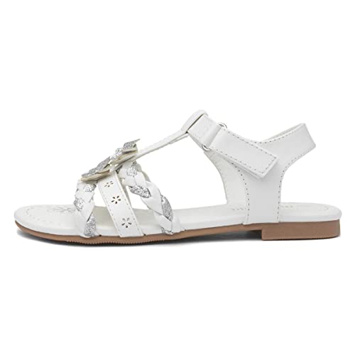 Walkright Girls White and Silver Butterfly Sandals - Size 10 Child UK - White