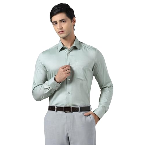Image of Blackberrys Men's Cotton Solid Slim-Fit Formal Shirts