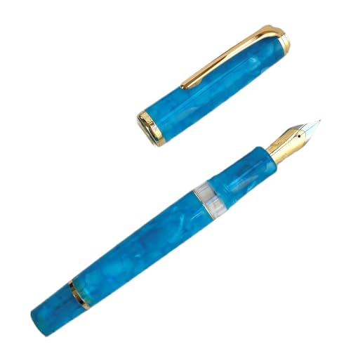 Stylo-plume à piston en acrylique orange marbré, le cadeau parfait pour entreprise