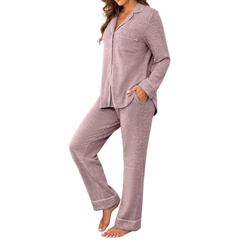 Pajamas for Women Set 2 Piece, Super-Soft Long Sleeve Postpartum PJS3