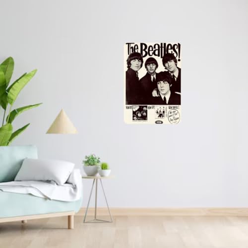 Image of Zesta Bathroom Decor Items Washroom Decor Tin Sign | Aesthetic Posters Wall Poster for Bedroom | Magnetic Cafe Decoration Items / Restaurant Decorations Items | Quirky Home Decor Bar Accent (Beatles (4))