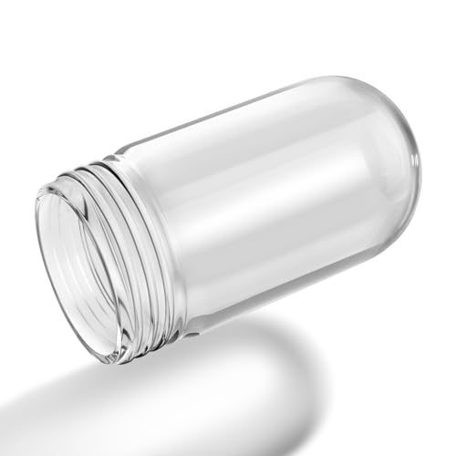 Image of L10-X006 Replacement Glass Globe, 3.25 Inch Threaded Clear Light Bulb Cover for Kitchen Hood & Outdoor Fixtures, Heat Resistant Protective Cage for Commercial Walk-in Cooler, Ceiling & Porch Lights