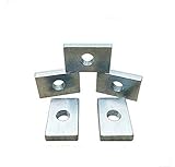Material: acero al carbono ZAVETA Tuerca cuadrada 100 piezas rectangulares GB39 M3 M4 M5 M6 M8 perfil de aluminio deslizadores de extrusión bloques de tuerca delgada acero al carbono avellanado (tamaño M20)
