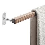 27 Inch Towel Racks for Bathroom Wall Mounted,Wooden Bathroom Towel Holder,Heavy Duty Towel Bar Enhance Your Modern Bathroom Decor -Walnut