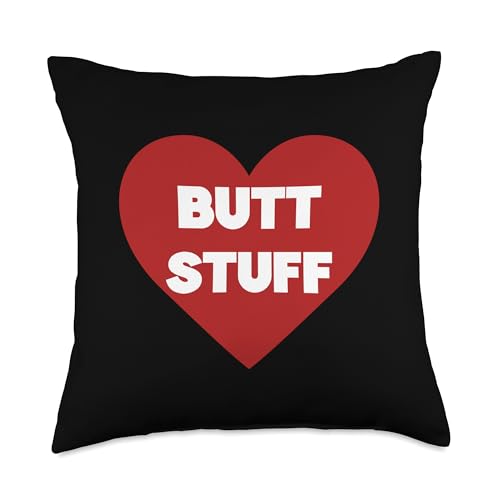 I Heart Butt Stuff Throw Pillow