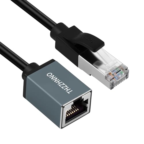 Thzzhnno Câble D'extension Ethernet 2M, Câble LAN RJ45 mâle vers femelle 1000 Mbps, prolongateur réseau haut débit pour PC, routeur, modem, commutateur,...
