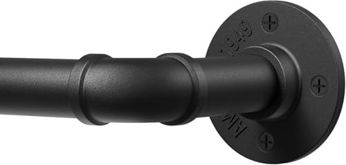 DEFYNEE Gardinenstange Schwarz, 80-305 cm 25mm Industrial...
