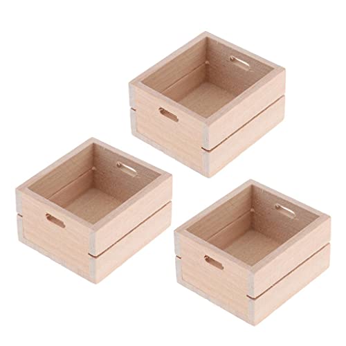 Harilla 3 1/12 Puppenhaus Mini Holz Lebensmittel Getränke Aufbewahrungsbox Küchengerät – Bild 4