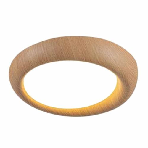 AWEITG Luces de techo Lámpara empotrable grano madera moderna regulable, lámpara bajo consumo, iluminación plana, for sala estar, dormitorio, cocina, salón(Raw Wood Grain,18.1in)