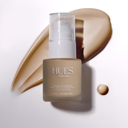 Image of Men Full-Coverage Foundation Mens Face Moisturizer Cream, Face Makeup for All Skin Types, Evens Skin Tone, Oil Control and Cover Flaws, Natural 240 (Deep Espresso), 20ml