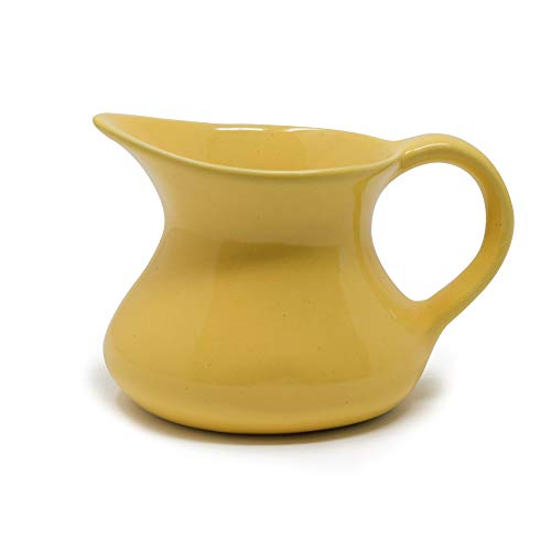 Image of The Himalayan Goods Company - Value Series Stoneware Ceramic Milk Jug Or Oil Jug Or Pourer Or Pitcher 275 Ml (Yellow)