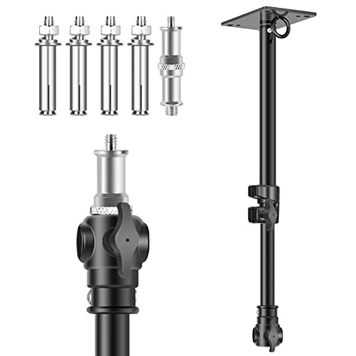EMART Photography Studio Wall Mount with 1/4" to 3/8" Adapter, 22" Camera Ceiling Adjustable Mounting Boom Arm for Photo Video Ring Light, Monolight,