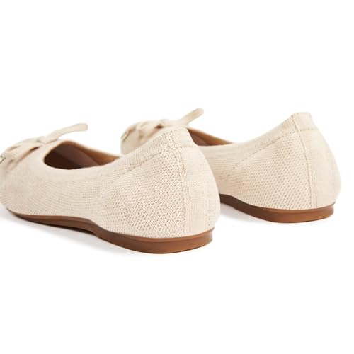 Image of Frank Mully Women's Ballet Flats Round Toe Walking Flats Slip On Work Shoes Knitted Flats Shoes for Woman Soft Lightweight