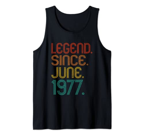 Legend Since June 1977 Birth Of Birthday Gifts 1977 Vintage Camiseta sin Mangas