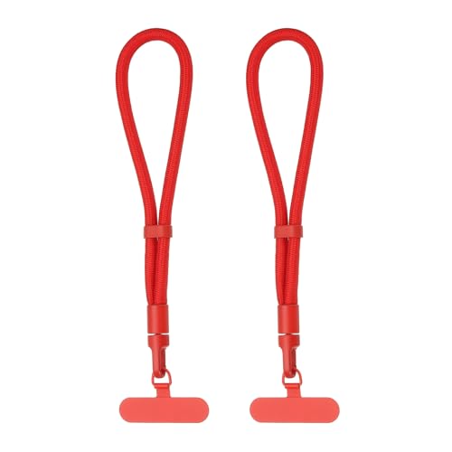 Lazo de mano PATIKIL para evitar caídas de smartphone pack de 2 cordones ajustables rojos