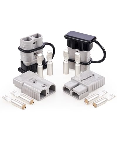 Orion Motor Tech Wire Connector 4 Pack, 175A Wire Harness Plug Kit for 2 to 4 Gauge Cables, 12V to 36V Battery Quick Connect Disconnect Set for Car Bike ATV Winches Lifts Motors More, Set of 4, Gray