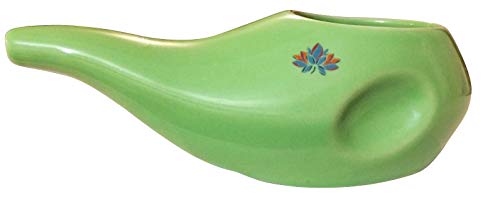 Sattvic Path BEST Rated Ceramic Neti Pot - Ergonomic Design and Hand-made …, Seafoam Green