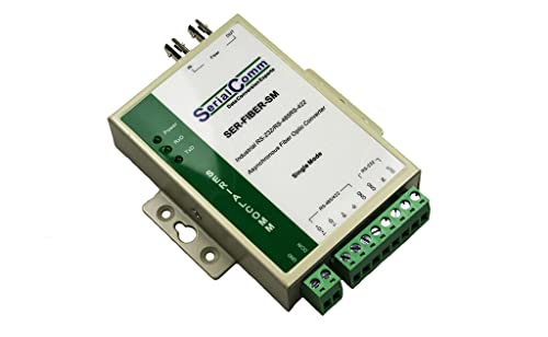 SERIALCOMM SER-Fiber-MM-ST, Industrial Grade bi-Directional externally Powered Multi-Functional RS232/RS485/RS422 to multimode Fiber Optic Converter, Brand, high Reliability 5-Year Warranty