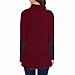 Womens Turtleneck Long Sleeve Sweater Casual Buttons Asymmetrical Hem Tops Trendy Colorblock T-Shirts Sweatshirts Wine