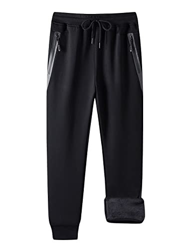 Men's Warm Pants Thick Fleece Sherpa Lined Joggers Workout Running Athletic Sweatpants