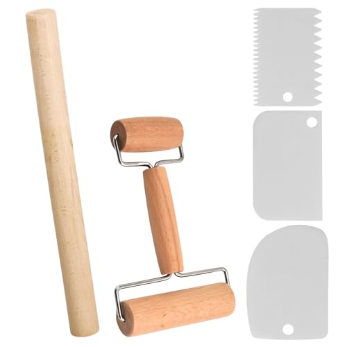 Materiali di Alta Qualità -- Realizzato in legno naturale di alta qualità, il mattarello presenta una superficie liscia e uniforme e una struttura robusta che resiste alle rotture. Il suo design perfettamente circolare garantisce una laminazione uniforme.