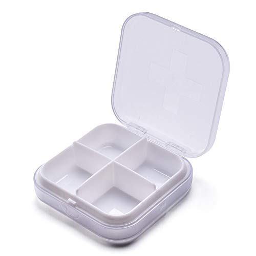 Folca Pill Organizer, Portable Pill Box Small Pill Case Pill Dispenser Holder for Medicine Vitamin Supplement Travel Home Supplement