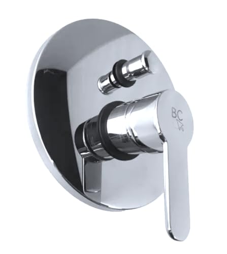 BAGNOCLIC Mitigeur Douche Encastré à Deux Sorties avec Inverseur Intégré – Robinet Chrome Design, Installation Murale, Compatible Pomme de Douche et...